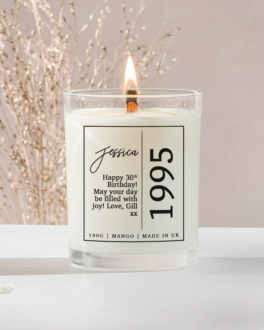 Birthday Year Personalised Candle