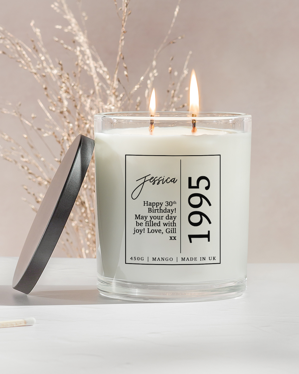 Birthday Year Personalised Candle - Deluxe