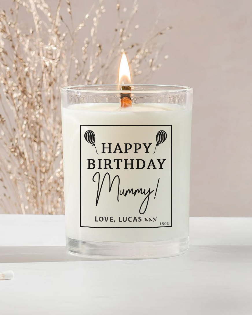 Birthday Balloons Personalised Candle