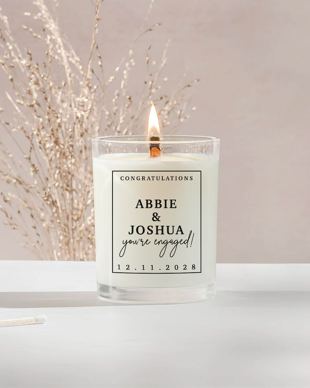 Engagement Personalised Candle