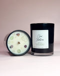 Crystal Candle: Clear Intentions (Fluorite & Clear Quartz)