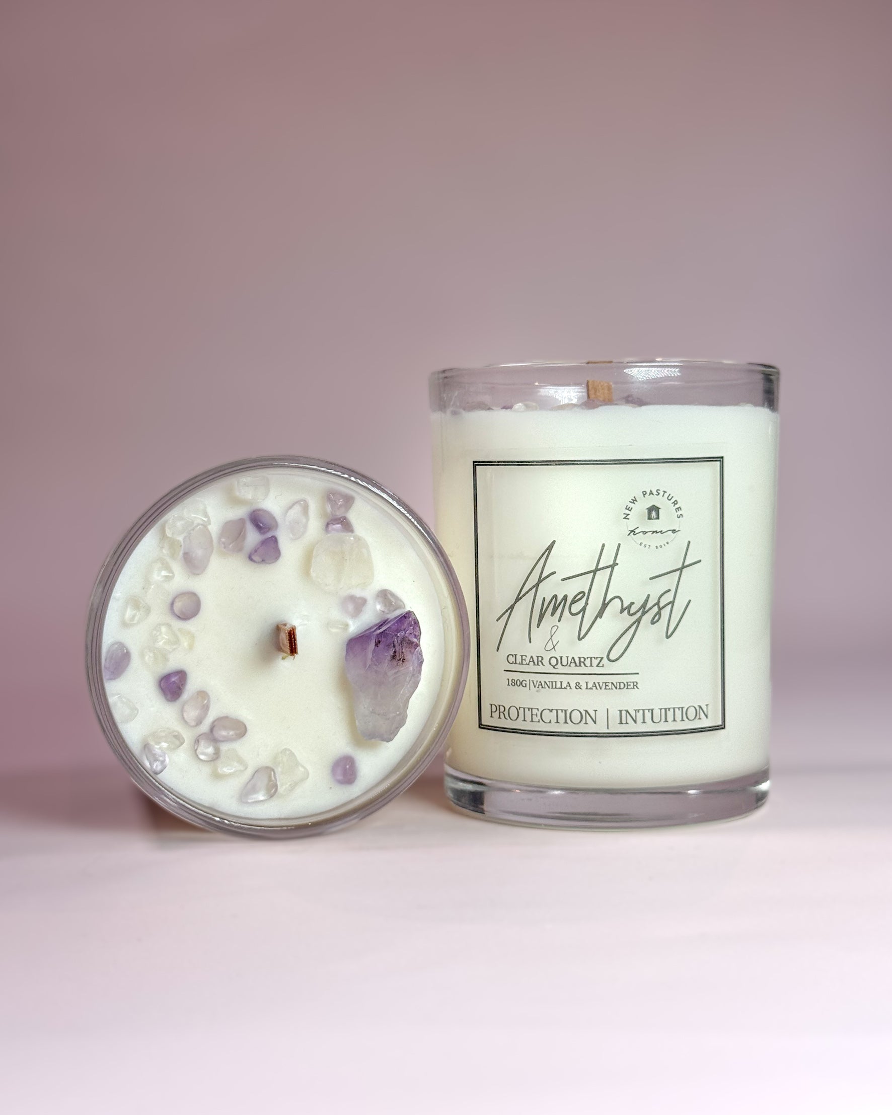 Crystal Candle: Amethyst