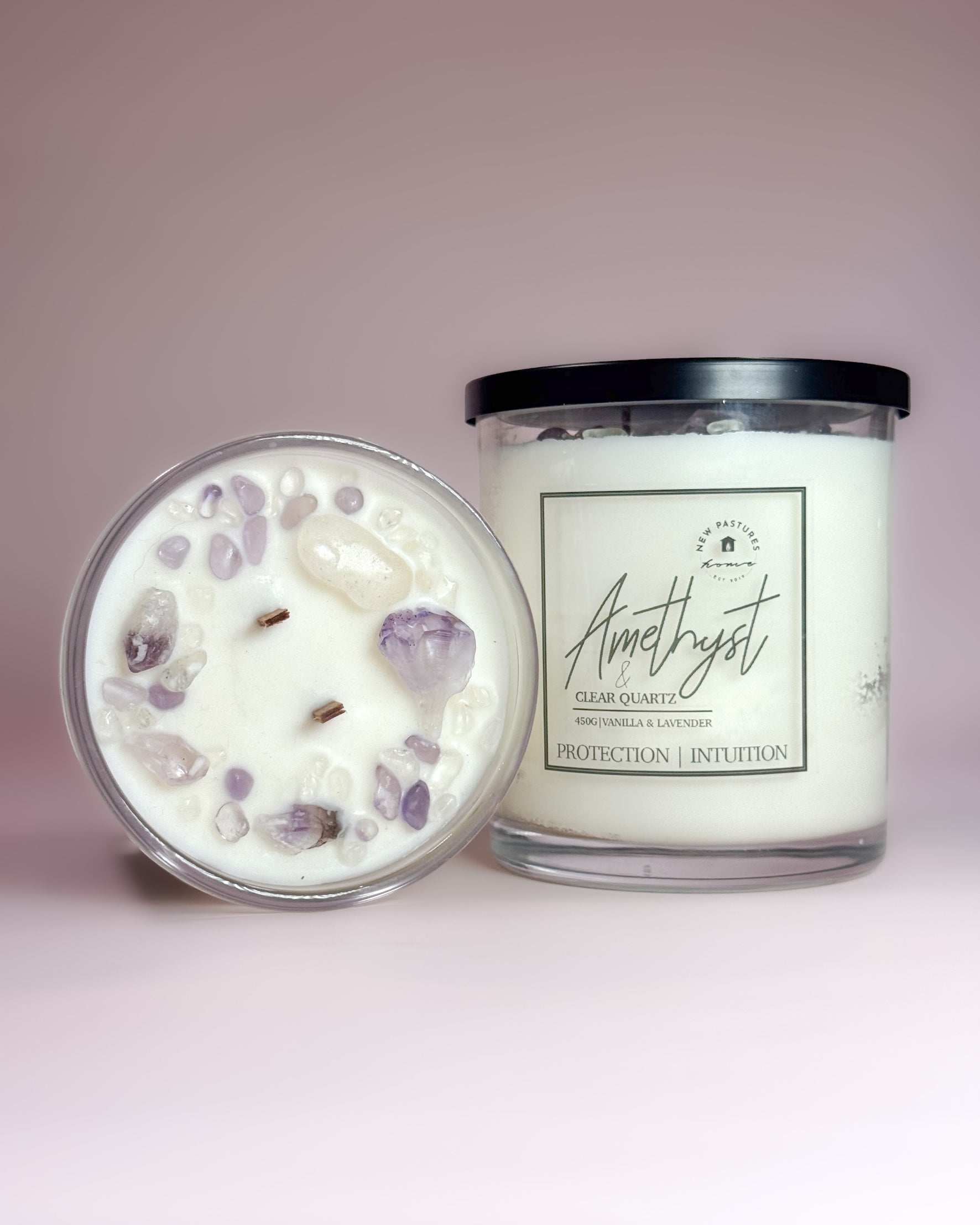 Crystal Candle: Amethyst Deluxe