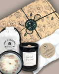 Gift Set: Crystal Candle, Kind Heart Strong Spirit & Tealights