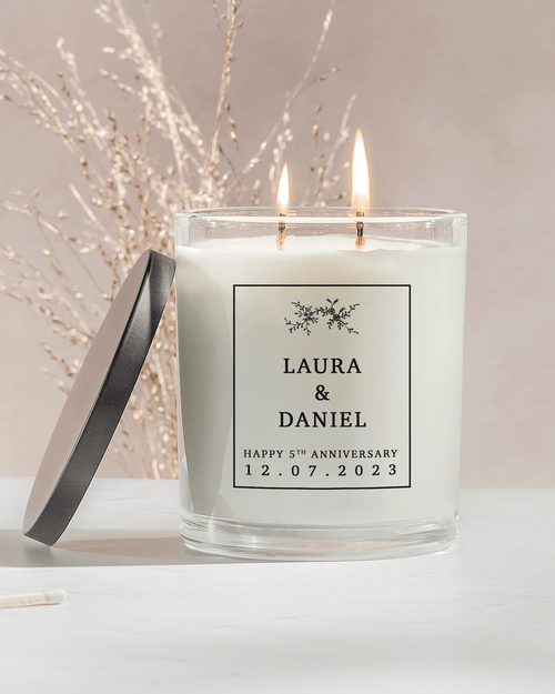 Anniversary Personalised Candle - Deluxe - New Pastures Home